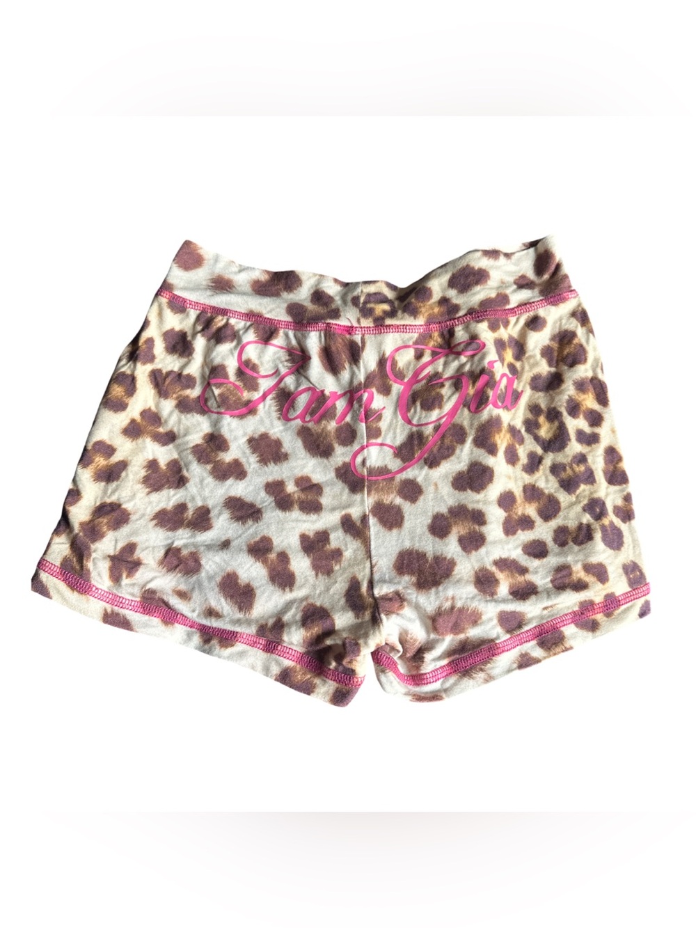 IAMGIA Leopard Print Lounge Shorts with Pink Trim